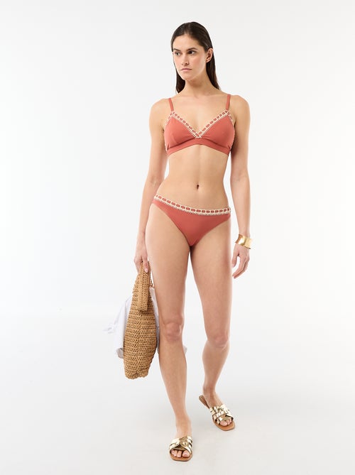 Driehoekige bikini top met macramérand - Kiabi