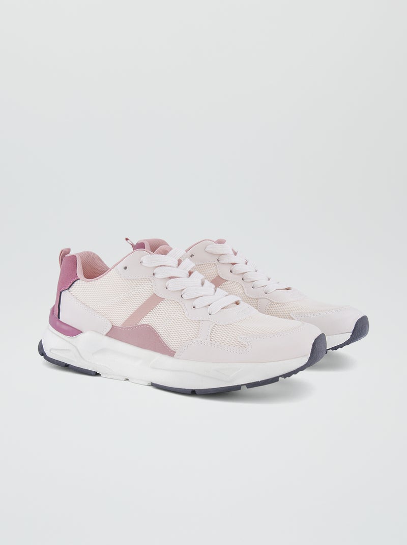 Driekleurige hardloopsneakers rode bordeaux - Kiabi