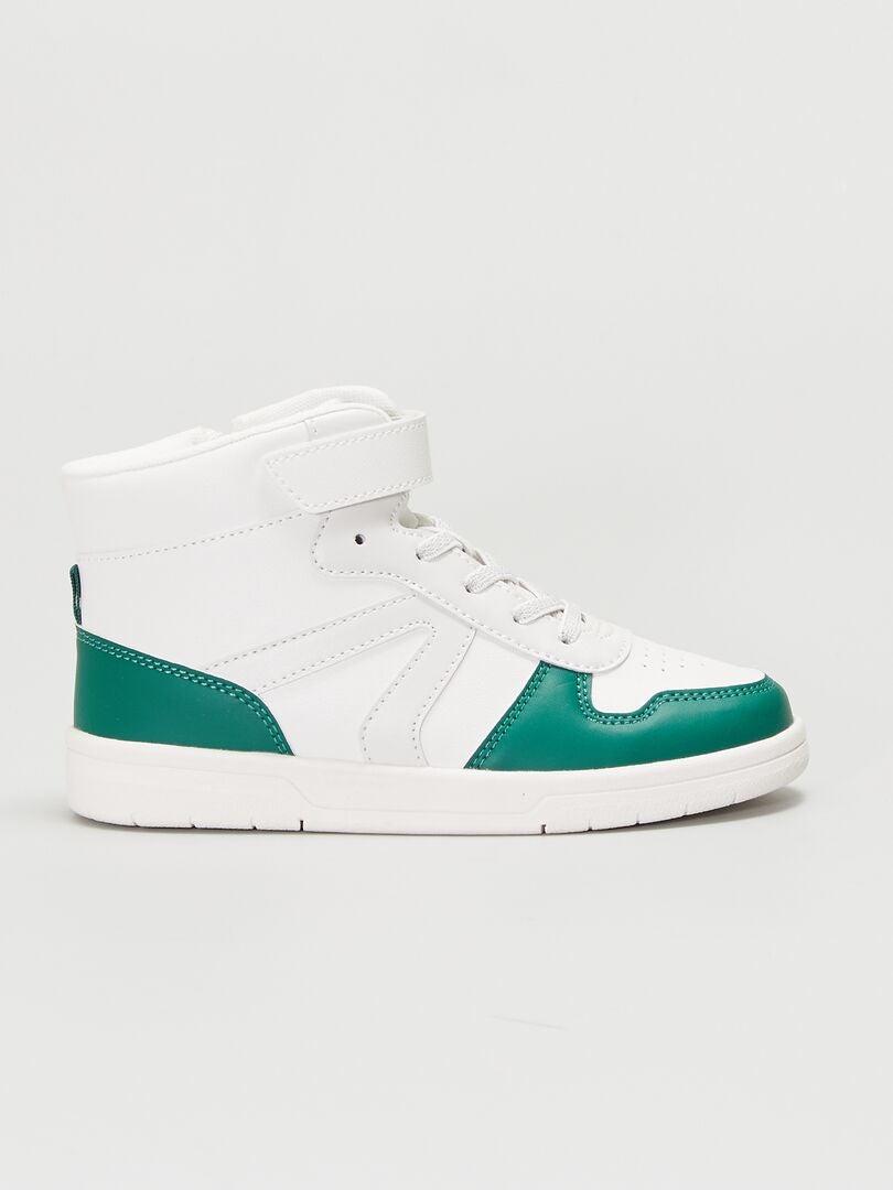 Driekleurige, hoge sneakers - Uniseks groen - Kiabi