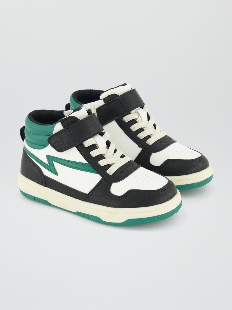 Driekleurige, hoge sneakers GROEN - Kiabi