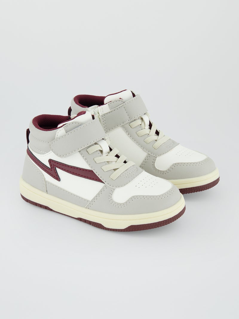 Driekleurige, hoge sneakers ROOD - Kiabi