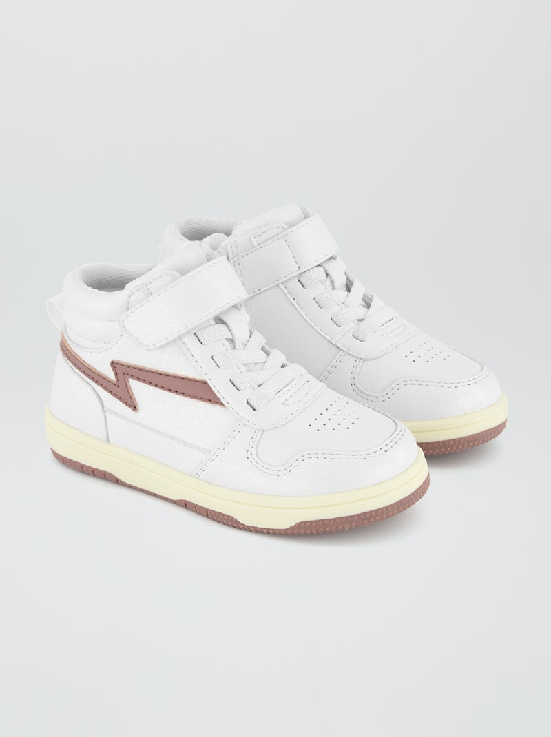 Driekleurige, hoge sneakers wit - Kiabi