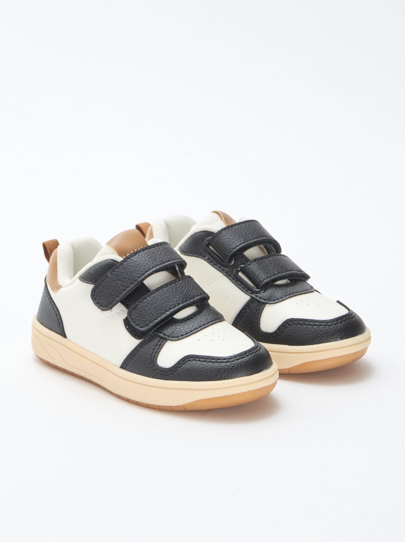 Driekleurige, lage sneakers Bruin - Kiabi