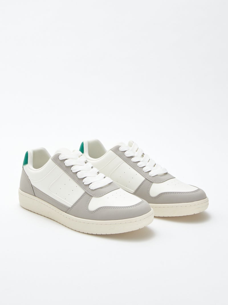 Driekleurige, lage sneakers GRIJS - Kiabi
