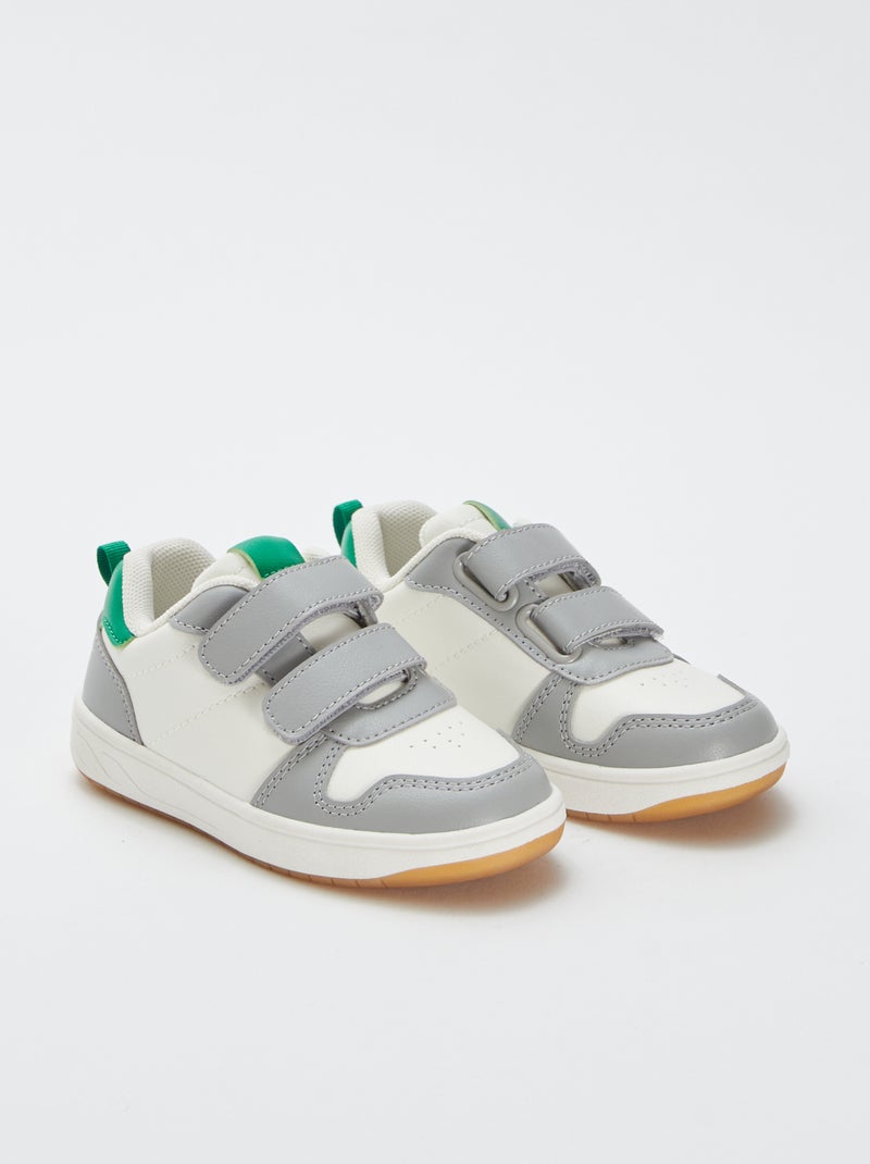 Driekleurige, lage sneakers Groen - Kiabi