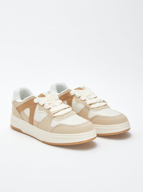 Driekleurige lage sneakers in skatemodel - Kiabi