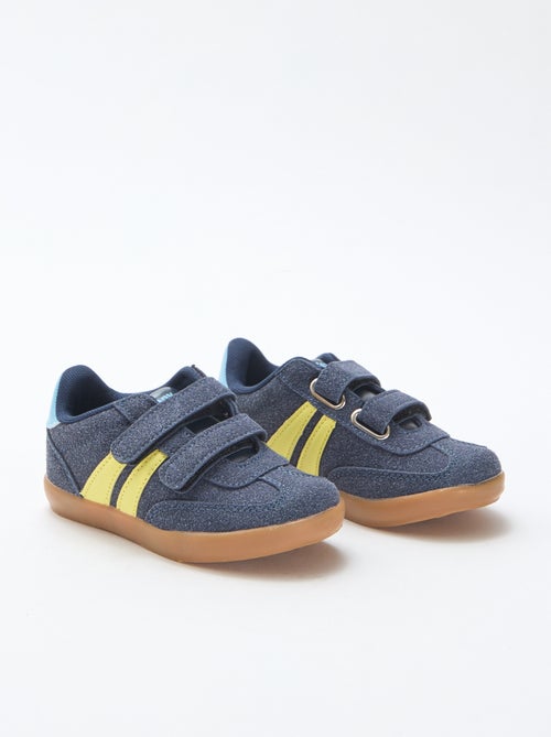 Driekleurige lage sneakers met klittenbanden - Kiabi