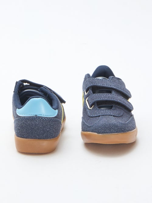 Driekleurige lage sneakers met klittenbanden - Kiabi