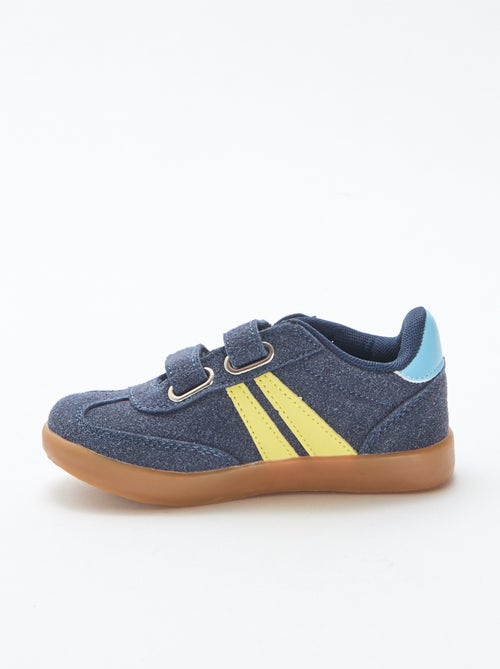 Driekleurige lage sneakers met klittenbanden - Kiabi