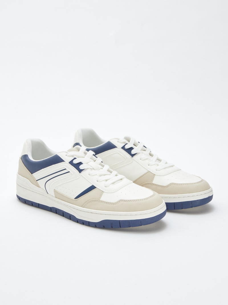 Driekleurige sneakers in hardloopmodel BLAUW - Kiabi