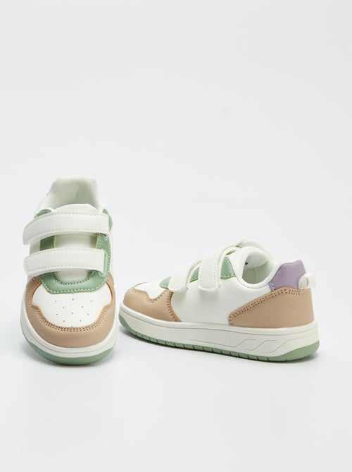 Driekleurige sneakers met klittenband - Kiabi