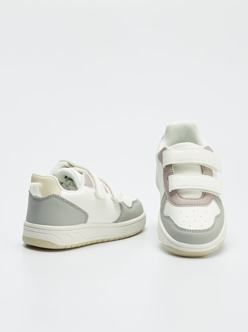 Driekleurige sneakers met klittenband - Kiabi