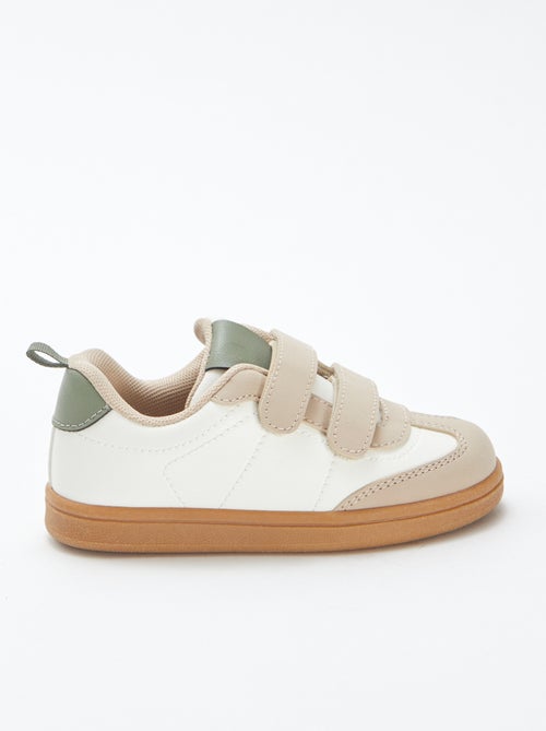 Driekleurige sneakers met klittenbanden - Kiabi