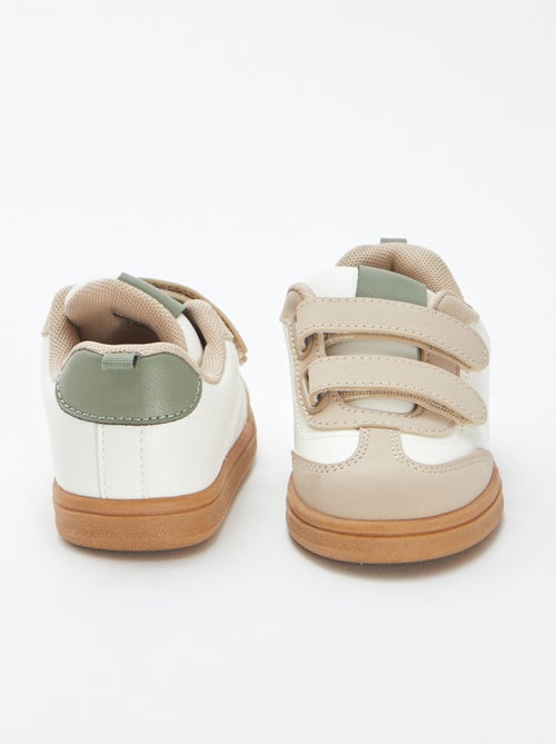 Driekleurige sneakers met klittenbanden - Kiabi