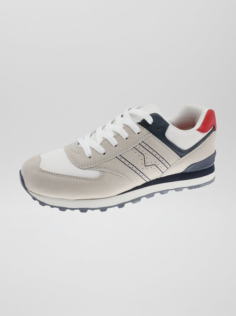 Driekleurige sportieve sneakers WIT - Kiabi