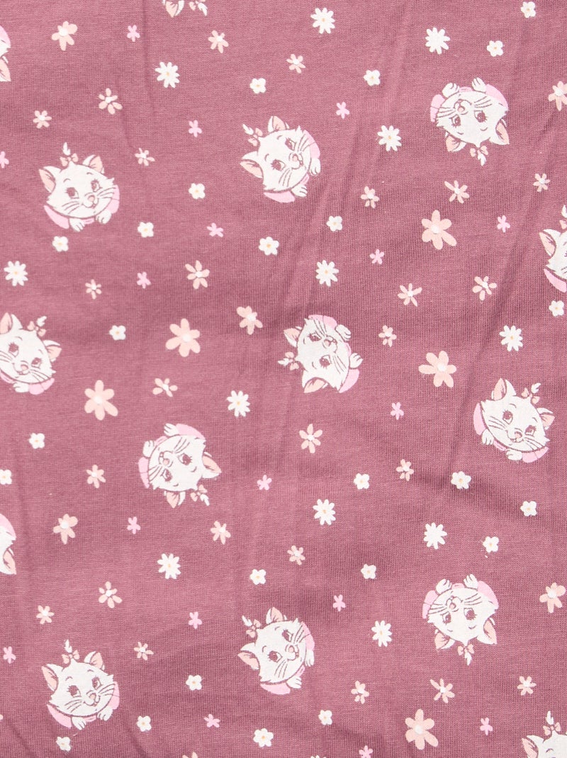 Dubbelzijdig deken van katoenjersey 'Disney' 'Marie' 80x100 cm Rose - Kiabi