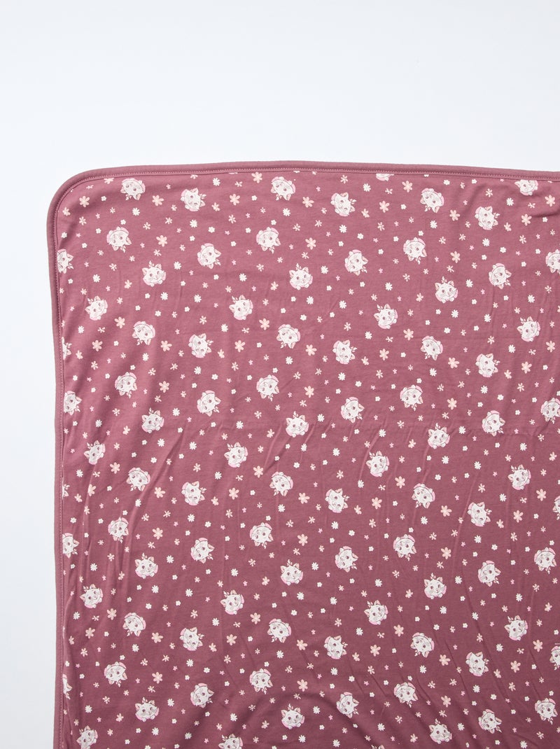 Dubbelzijdig deken van katoenjersey 'Disney' 'Marie' 80x100 cm Rose - Kiabi