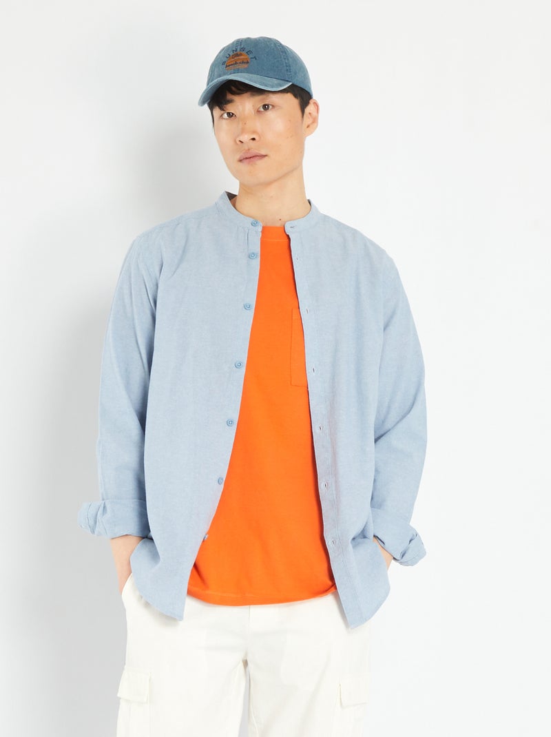 Dun, effen overhemd BLAUW - Kiabi