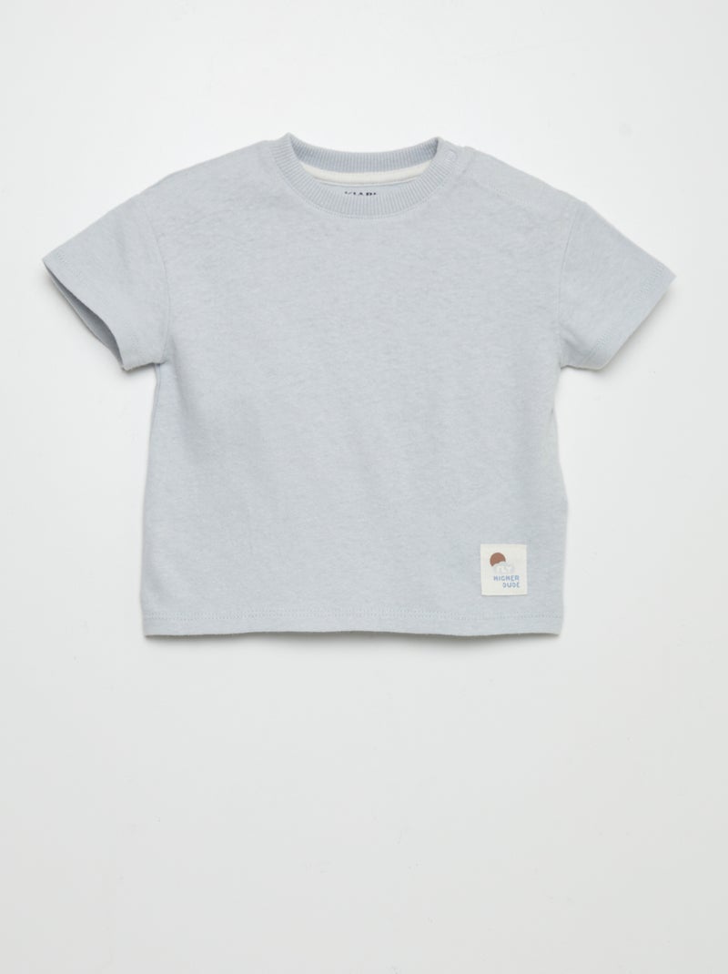 Dun T-shirt van gemengd linnen GRIJS - Kiabi