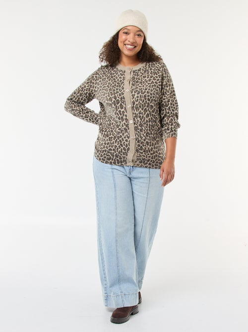 Dun vest met luipaardprint - Kiabi