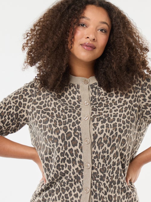 Dun vest met luipaardprint - Kiabi