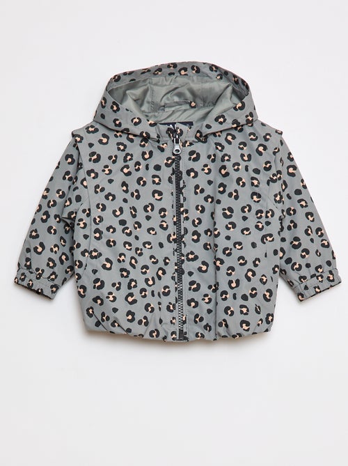 Dun windjack met capuchon en all-over motiefje - Kiabi