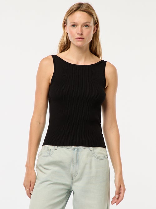 Dunne, gebreide singlet met ribbelpatroon - Kiabi