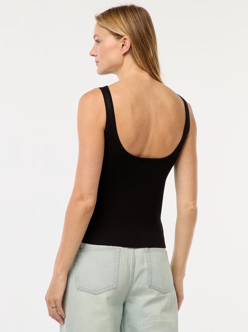 Dunne, gebreide singlet met ribbelpatroon - Kiabi