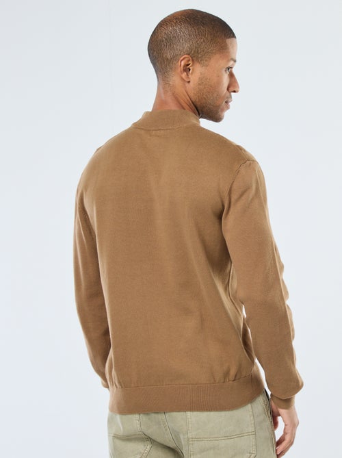 Dunne, gebreide trui met opstaande kraag - Kiabi