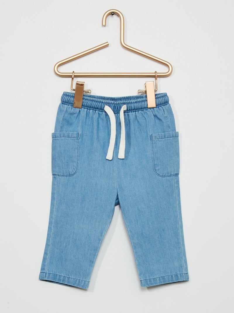 Dunne, katoenen broek BLAUW - Kiabi
