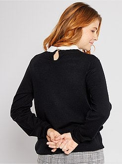 Dunne trui met Peter Pan-kraagje - Kiabi