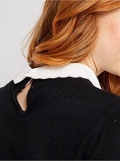 Dunne trui met Peter Pan-kraagje - Kiabi