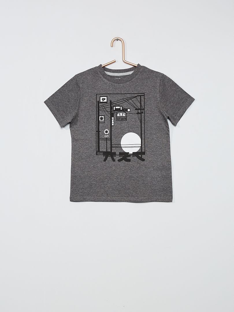 Ecologisch ontworpen T-shirt met print GRIJS - Kiabi