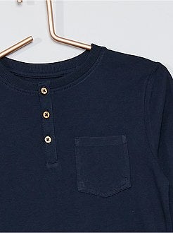 Ecologisch ontworpen T-shirt met Tunesische kraag - Kiabi