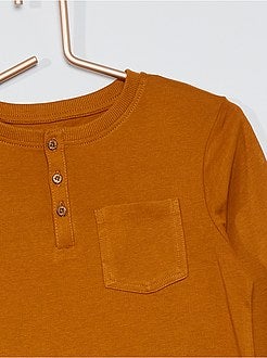 Ecologisch ontworpen T-shirt met Tunesische kraag - Kiabi