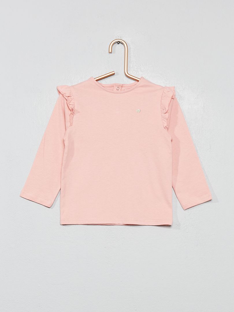 Ecologisch ontworpen T-shirt met volants roze - Kiabi