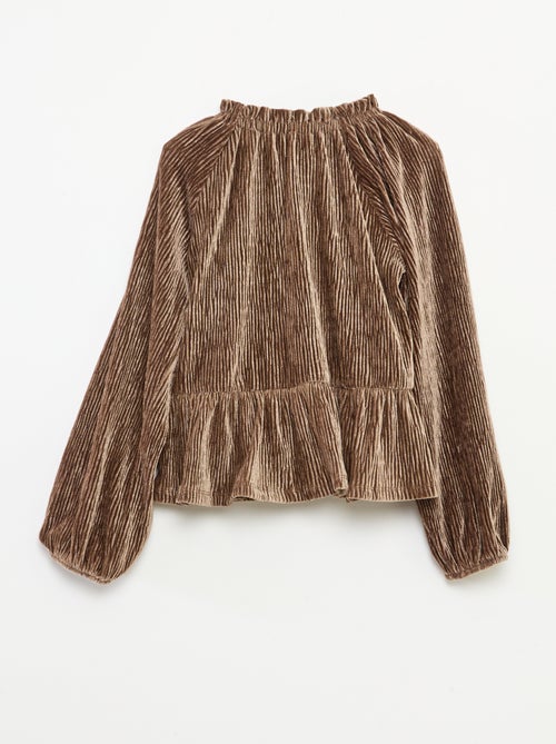 Een feestelijk, effen T-shirt met textuur en strik - Kiabi