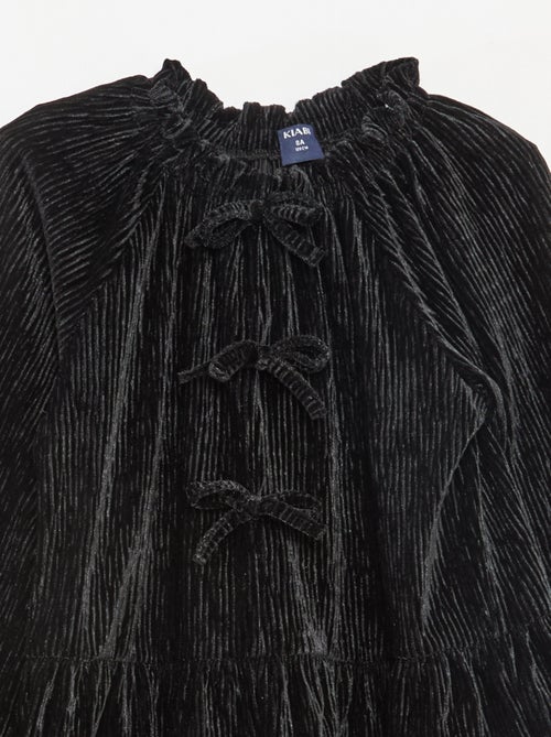 Een feestelijk, effen T-shirt met textuur en strik - Kiabi