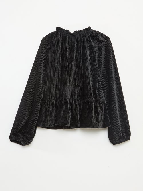 Een feestelijk, effen T-shirt met textuur en strik - Kiabi