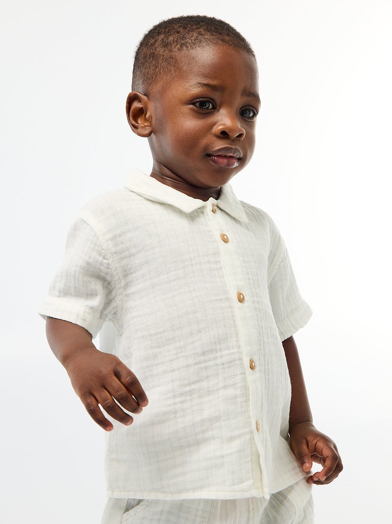 Een tweedelige set hemd + short Wit - Kiabi