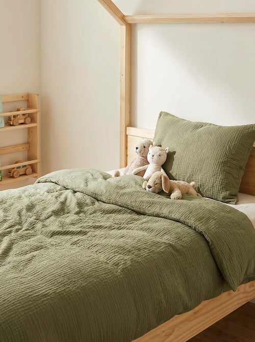 Eenpersoons dekbedovertrekset (140 x 200 cm) van katoengaas - Kiabi Home - Kiabi Eenpersoons dekbedovertrekset (140 x 200 cm) van katoengaas - Kiabi Home - Kiabi