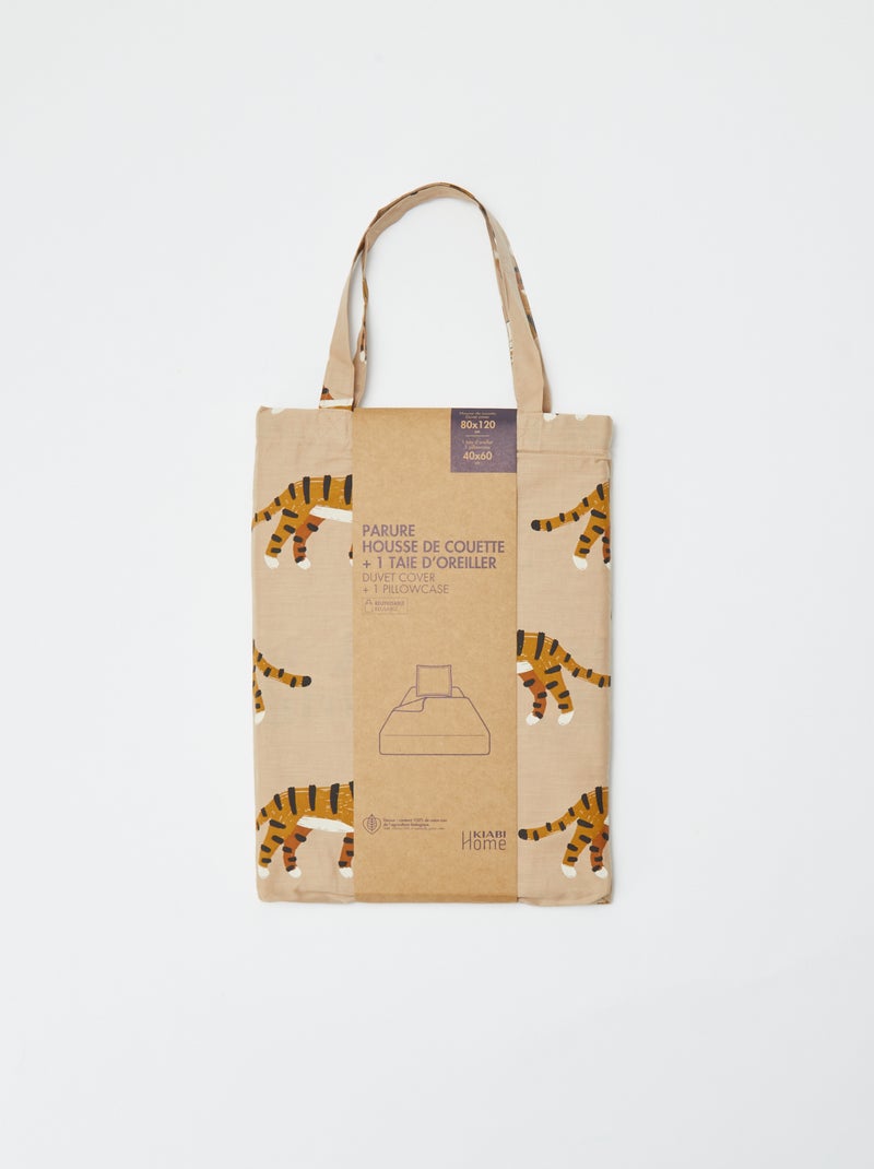 Eenpersoons dekbedovertrekset 80 x 120cm - Kiabi Home BIEGE - Kiabi