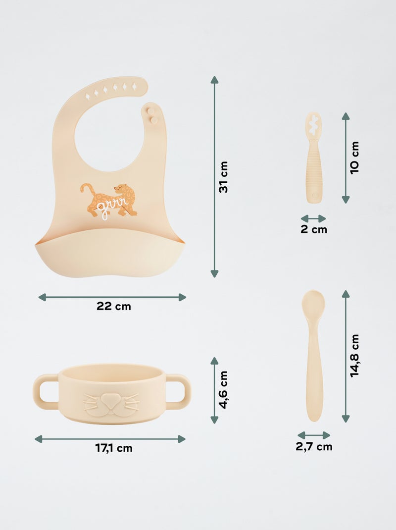 Eerste maaltijden set tijger Biege - Kiabi