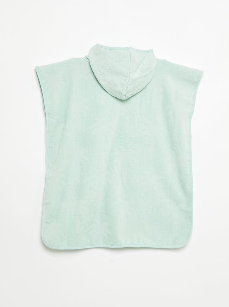 Effen badcape met capuchon Blauw - Kiabi