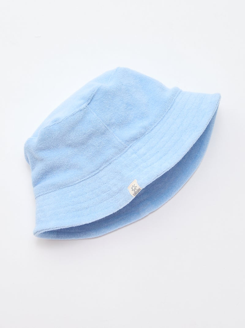 Effen badstof bucket hat Blauw - Kiabi