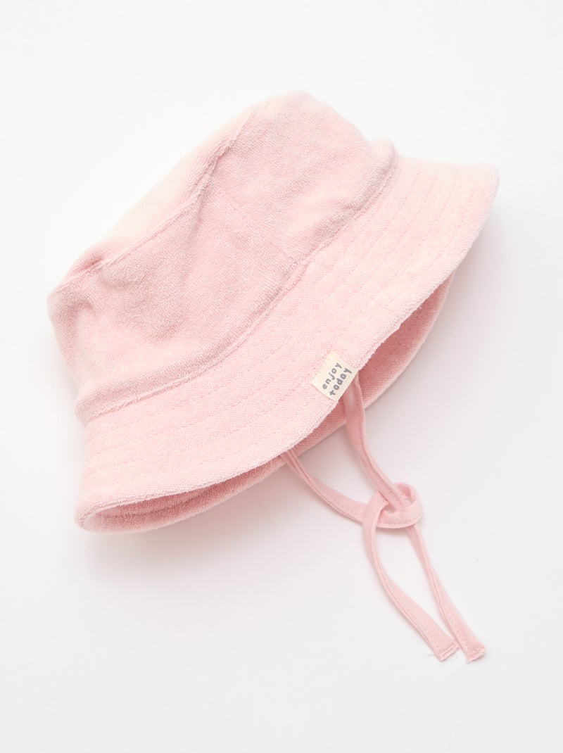 Effen badstof bucket hat Rose - Kiabi