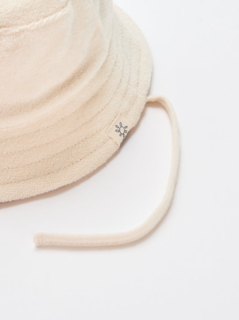 Effen badstof bucket hat Wit - Kiabi
