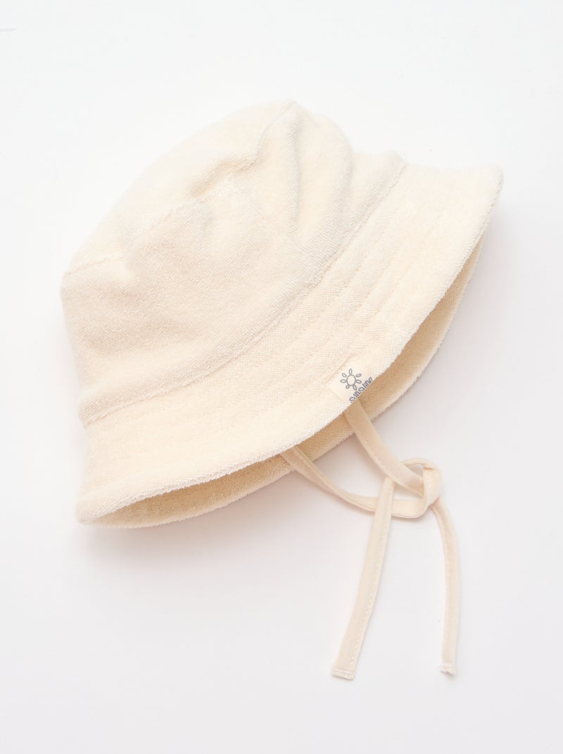 Effen badstof bucket hat Wit - Kiabi