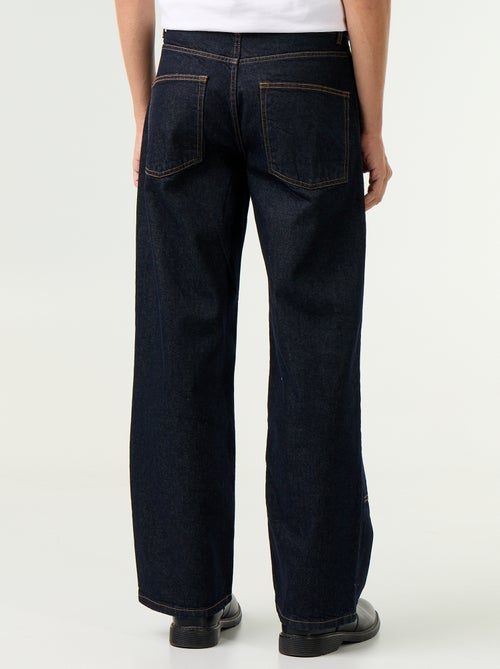 Effen baggy jeans met fantasie-inzetten - Kiabi