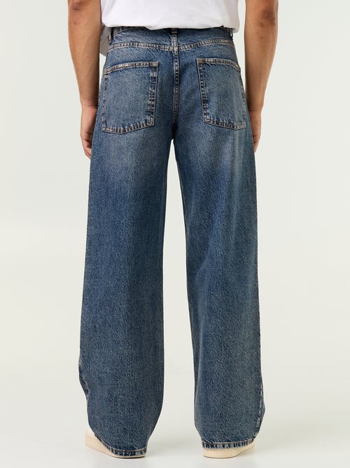 Effen baggy jeans met fantasie-inzetten - Kiabi
